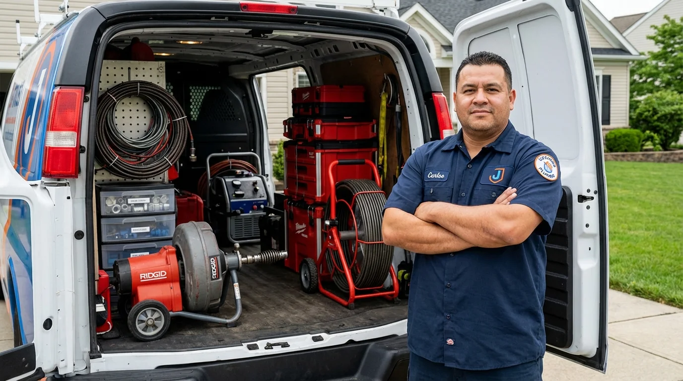 Professional drain cleaning equipment and Johns Plumbing LLC plumber in Fort Lauderdale