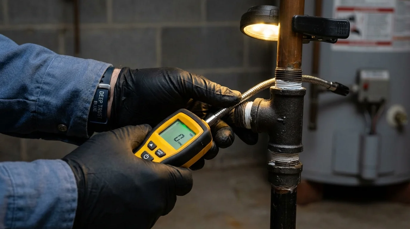Gas leak detection with electronic sniffer by Johns Plumbing LLC in Fort Lauderdale